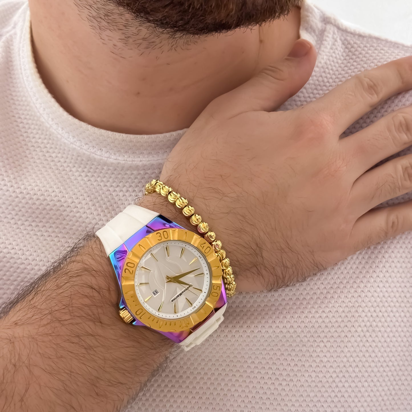 Reloj Techno Marine de Alta Calidad  Automatico Sumergible Garantizado + Obsequio de Pulsera en Oro Laminado 18k Balin Italiano