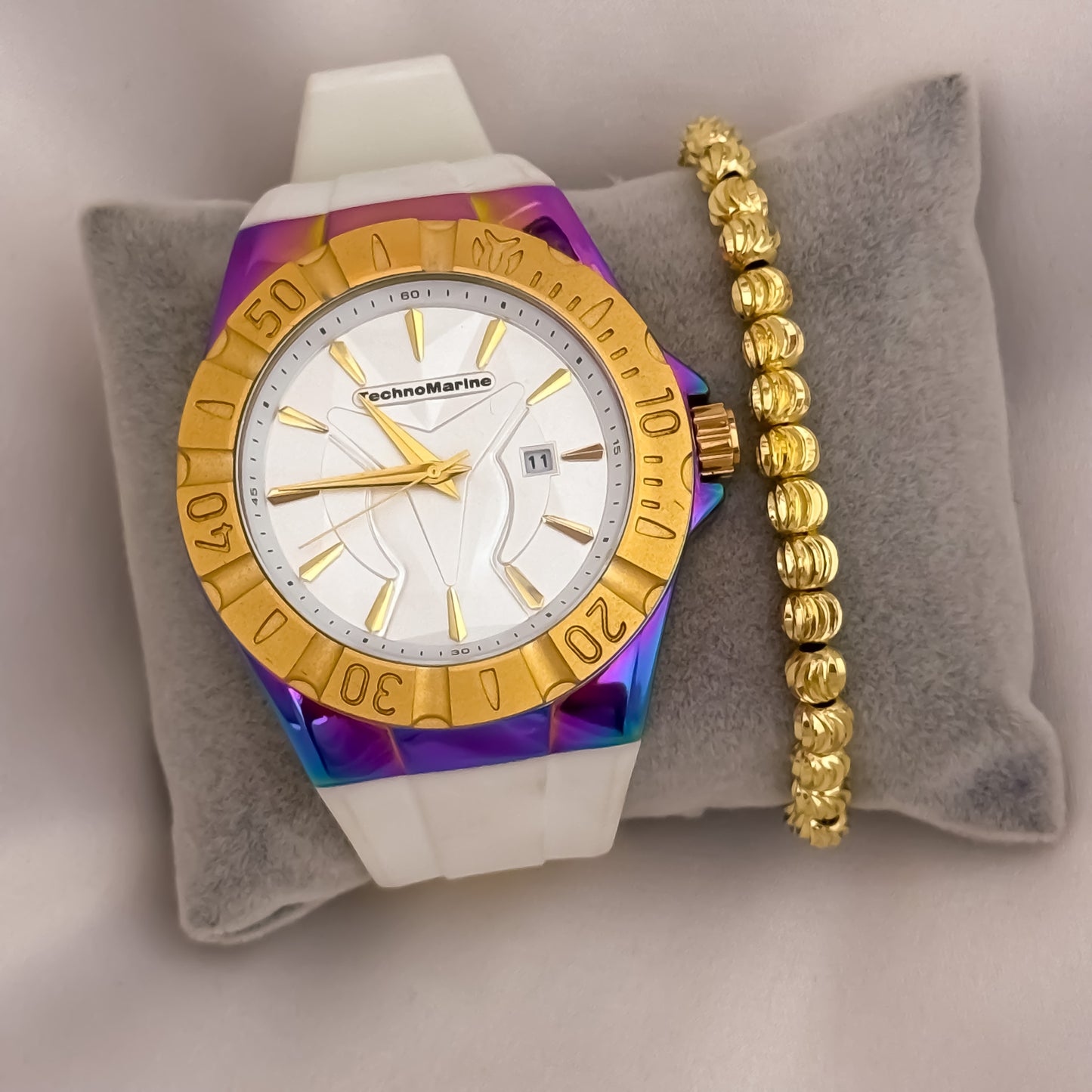 Reloj Techno Marine de Alta Calidad  Automatico Sumergible Garantizado + Obsequio de Pulsera en Oro Laminado 18k Balin Italiano