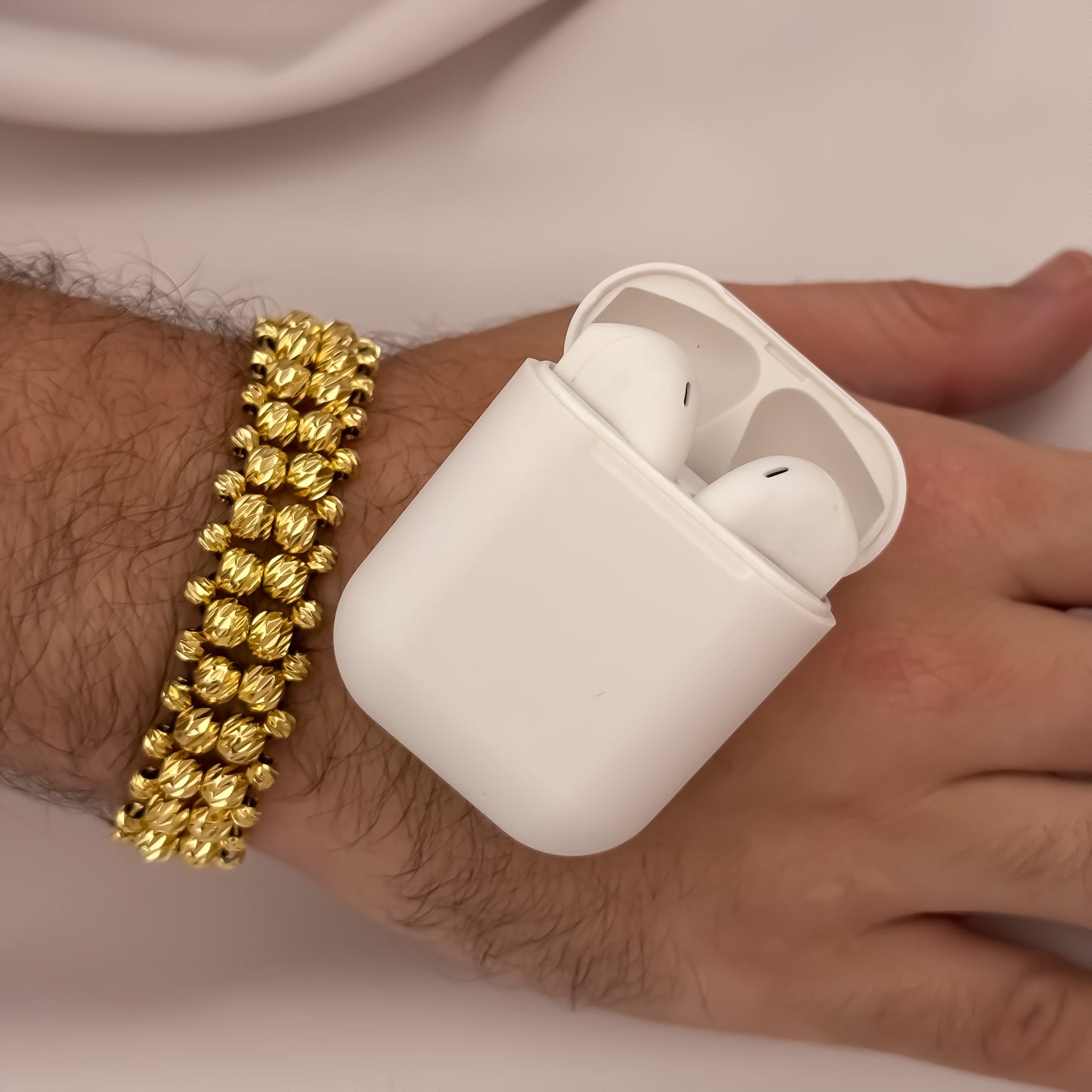 Pulseras Doble Carril en Balin Italiano 6mm + 4mm en Oro Laminado 18k con Garantia de por vida  + Apple AirPods Garantizado por 1 año