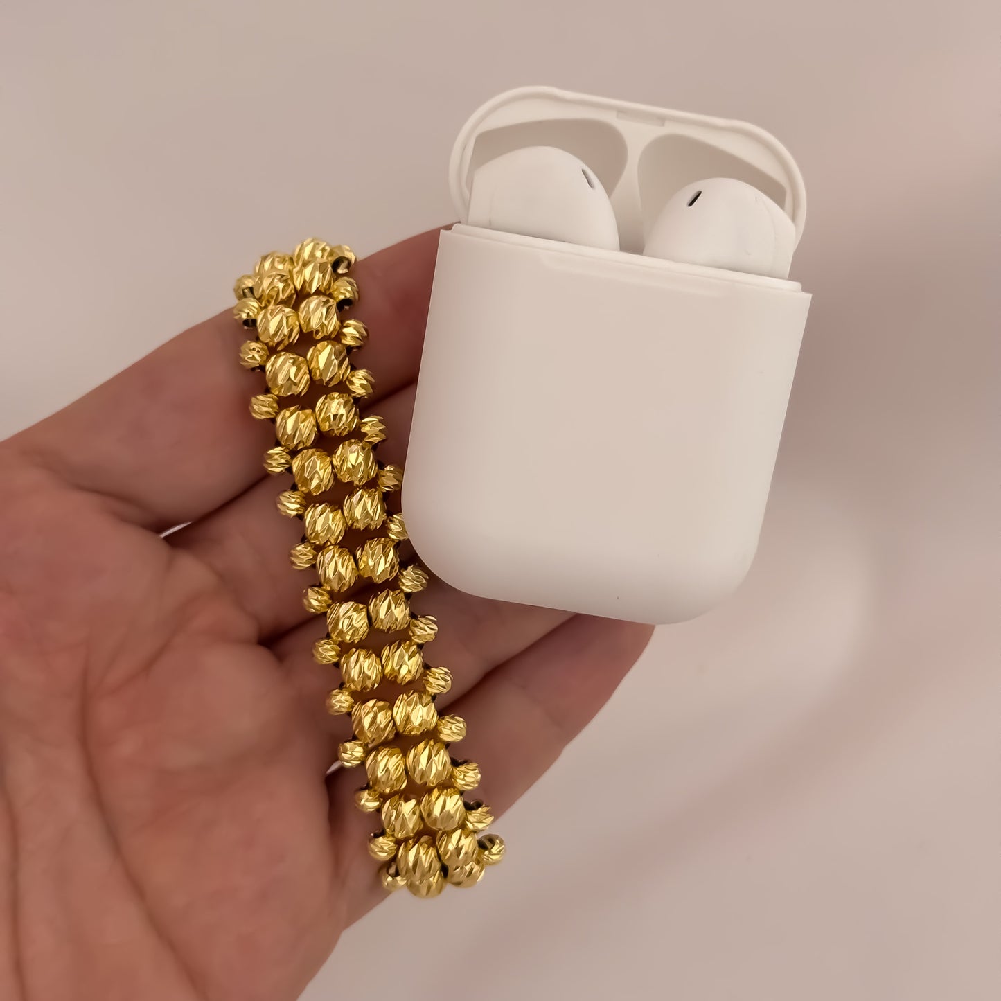 Pulseras Doble Carril en Balin Italiano 6mm + 4mm en Oro Laminado 18k con Garantia de por vida  + Apple AirPods Garantizado por 1 año